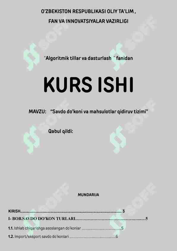 Savdo do‘koni va mahsulotlar qidiruv tizimi