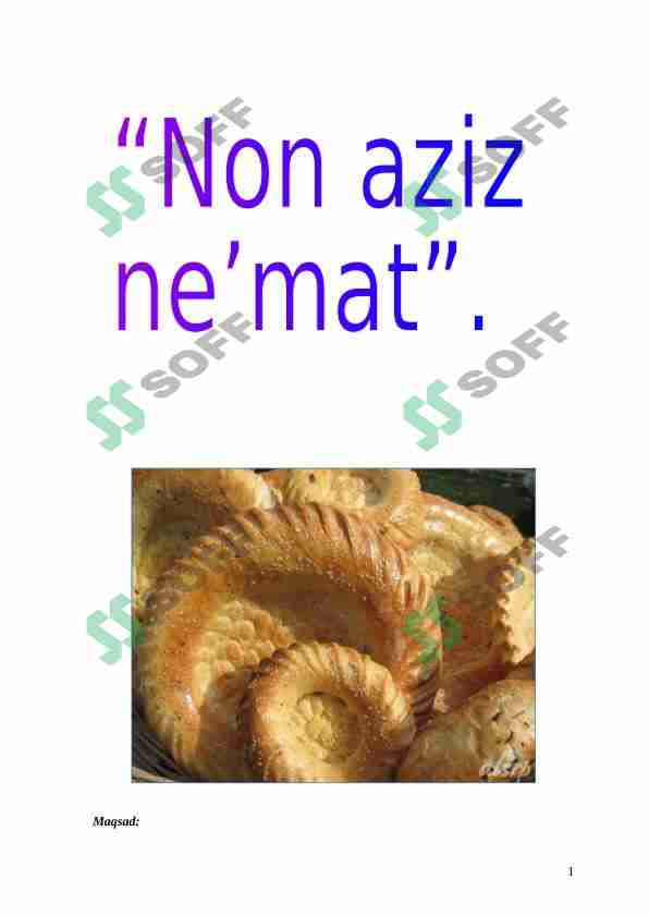 Non eng aziz ne'mat mashg'ulot ishlanma