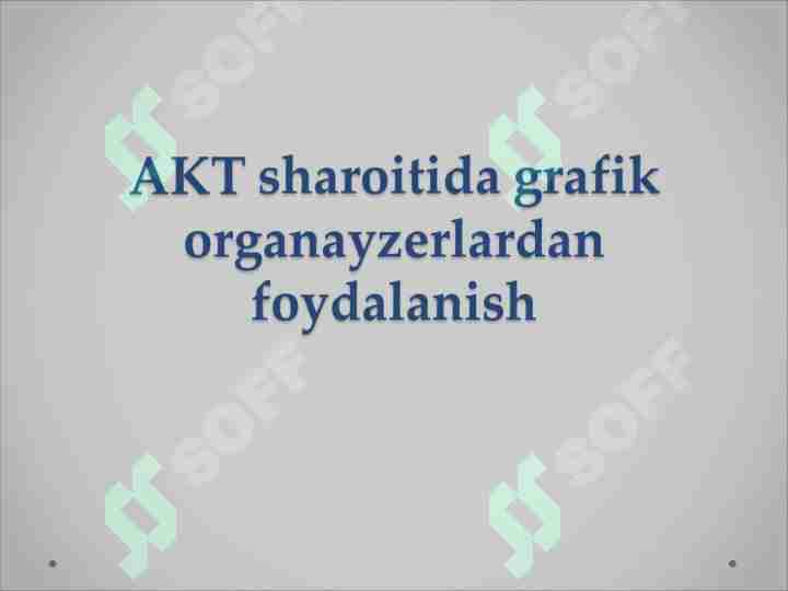 AKT sharoitida grafik organayzerlardan foydalanish