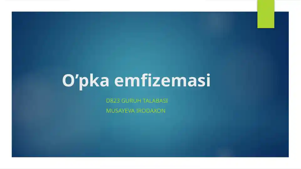 Oʻpka emfizemasi