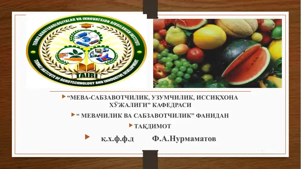 Bodring vasabzavot qovoqchalar biologiyasi va etishtirish texnologiyasi