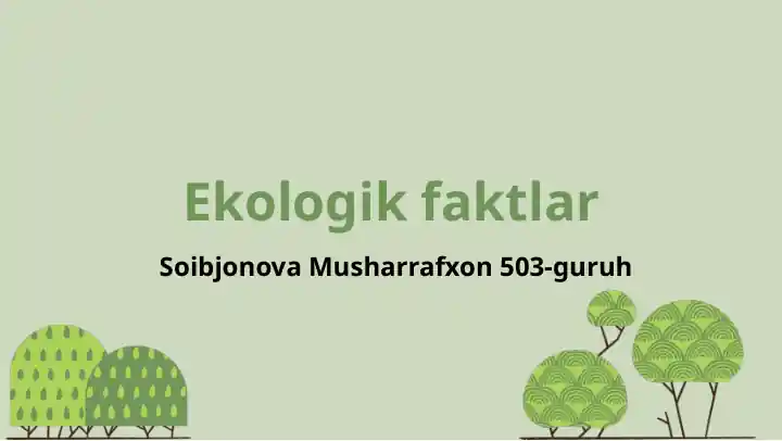 Ekologik faktlar
