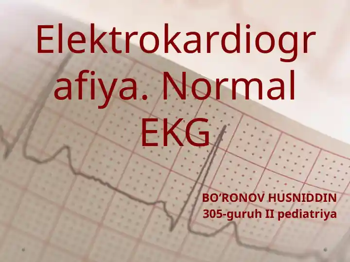 Elektrokardiografiya. Normal EKG