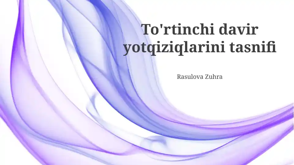 To'rtinchi davir yotqiziqlarini tasnifi
