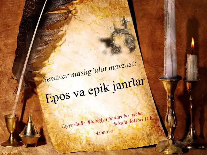 Epos va epik janrlar