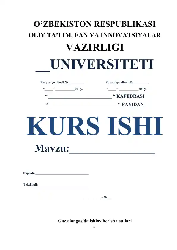 Gaz alangasi yordamida metallarga ishlov berish texnologiyasi va jihozlari