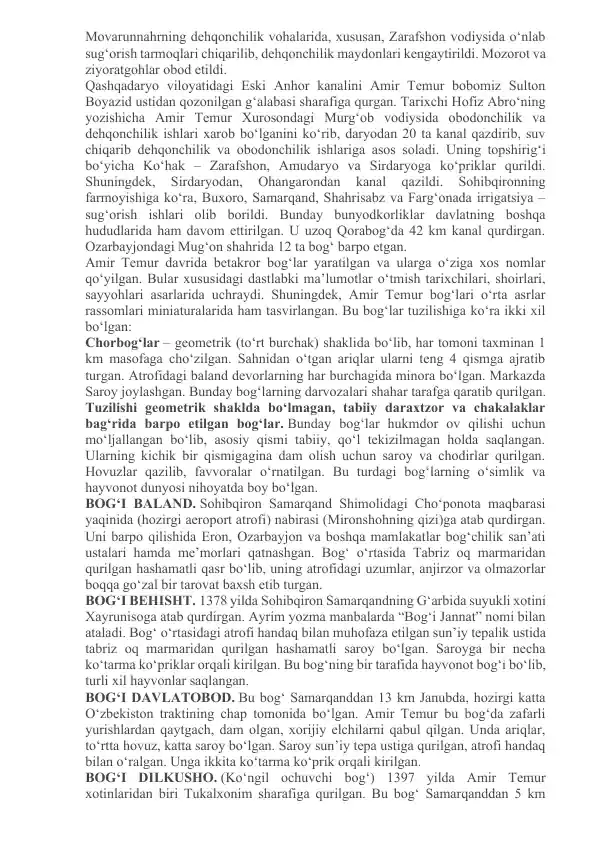 Dehqonchilik maydonlari kengayishi