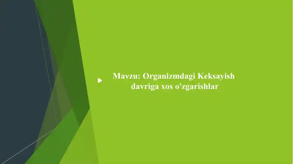Organizmdagi Keksayish