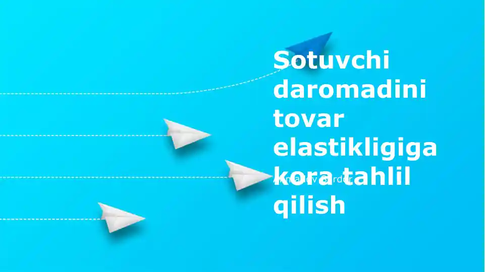 Sotuvchi daromadini tovar elastikligiga kora tahlil qilish