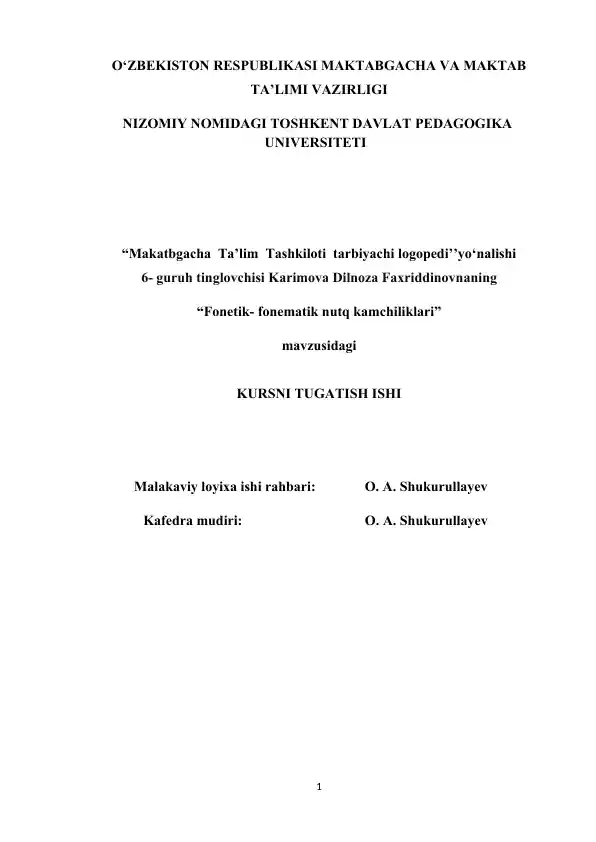 Fonetik- fonematik nutq kamchiliklari