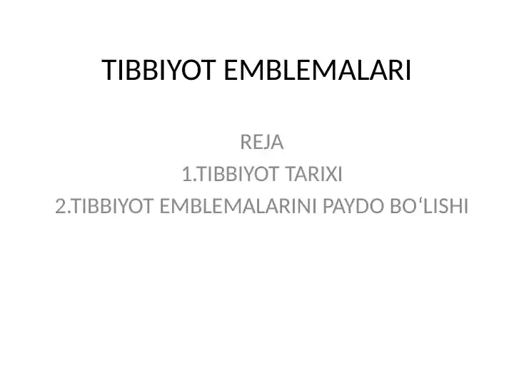 TIBBIYOT EMBLEMALARI
