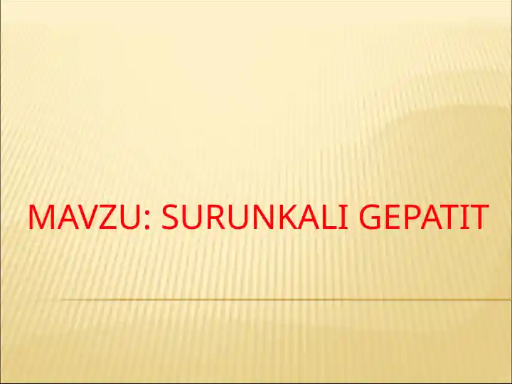 Surunkali gepatit