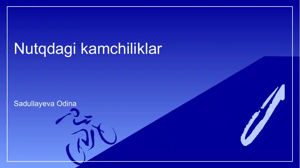 Nutqdagi kamchiliklar