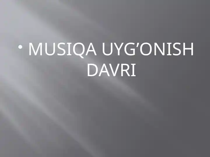 Uygʻonish Davri Musiqa San'ati