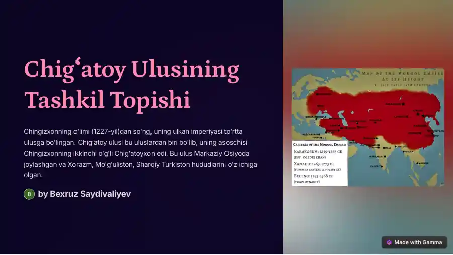 Chigʻatoy Ulusining Tashkil Topishi