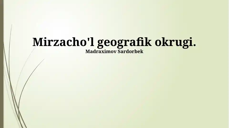 Mirzacho'l geografik okrugi