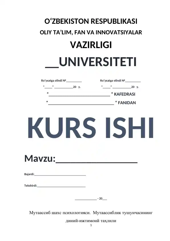 Mutaassib shaxs psixologiyasi