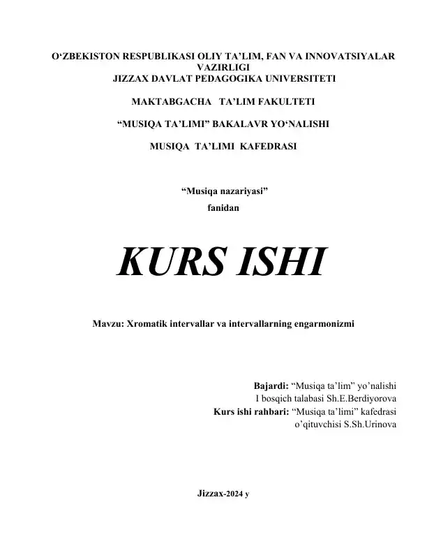 xromatik entervallar va intervallarning engermanismi