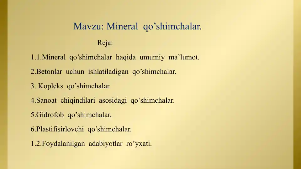 Mineral qo’shimchalar