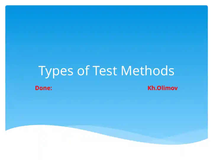 Test Method Vector Chart Test Methods