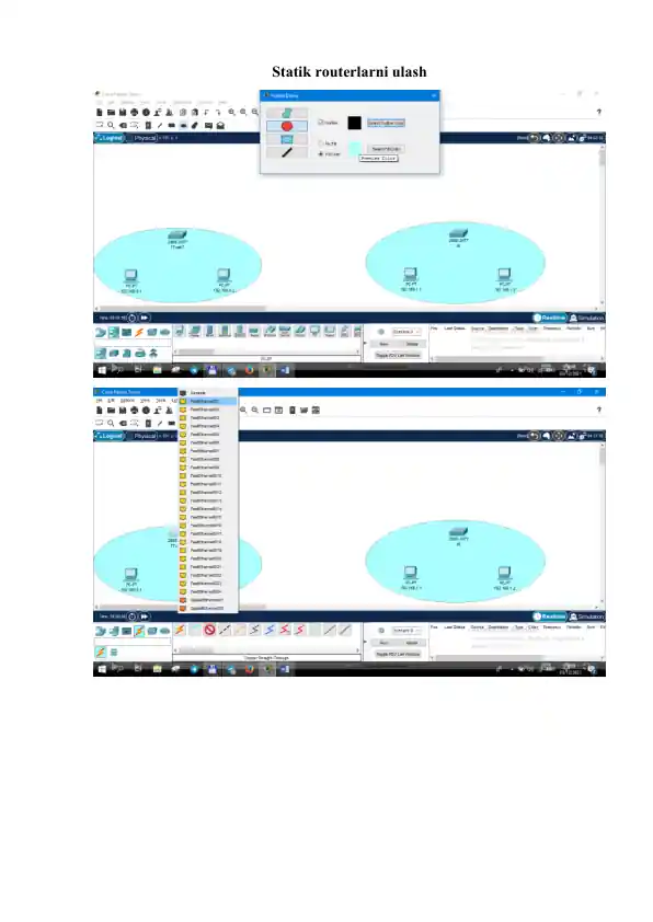 Statik routerlarni ulash
