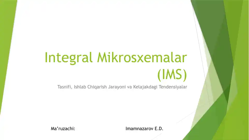 Integral Mikrosxemalar (IMS)