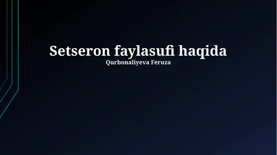 Setseron faylasufi haqida taqdimot