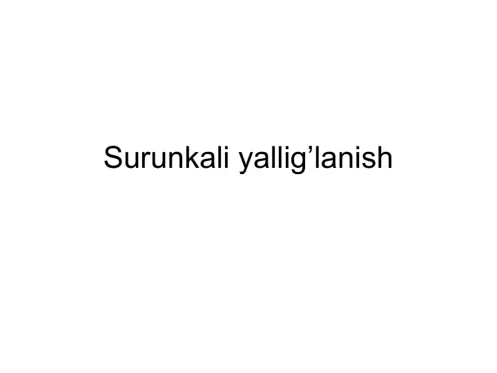 Yallig’lanish