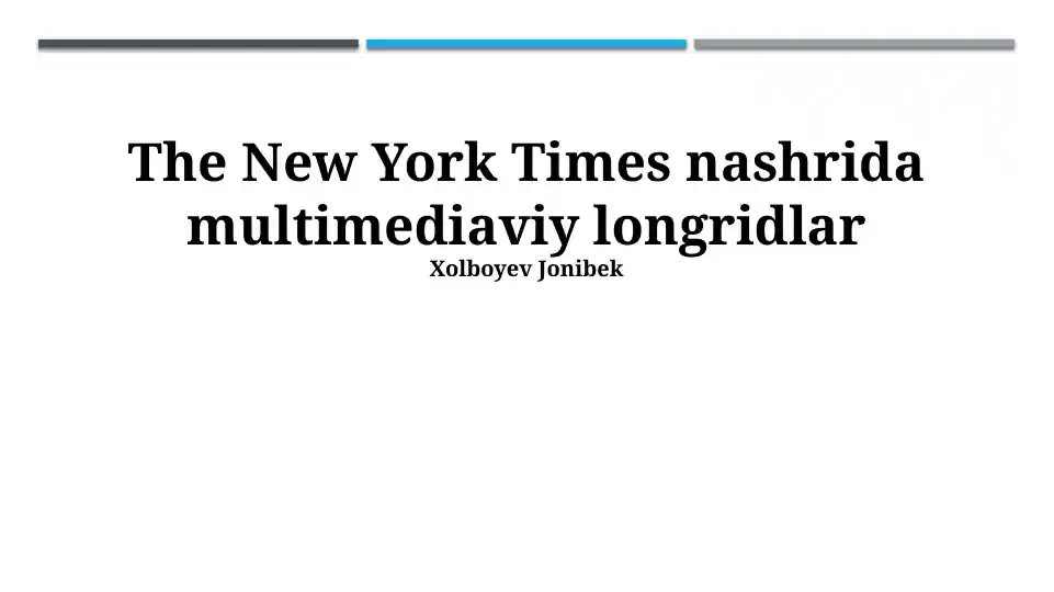 The New York Times multimedia longridlar