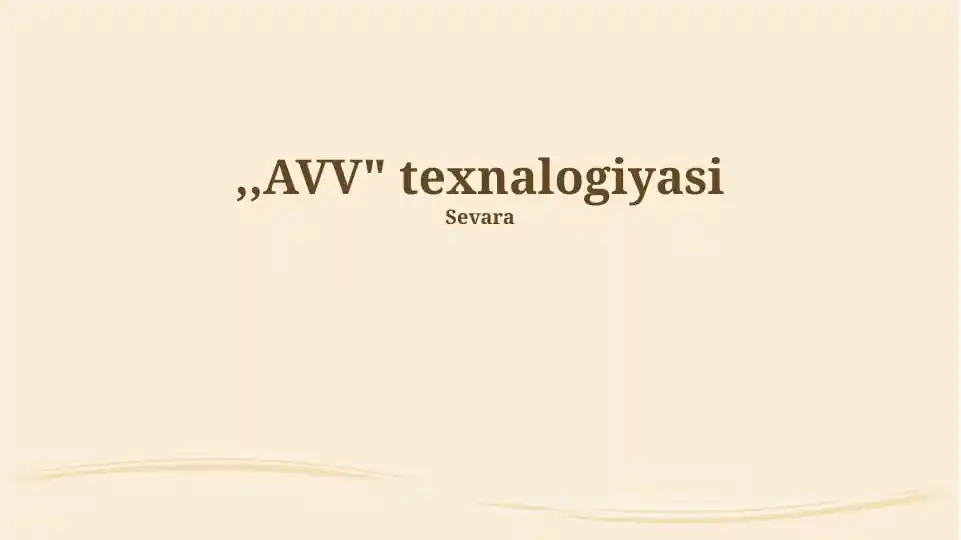 AVV texnalogiyasi