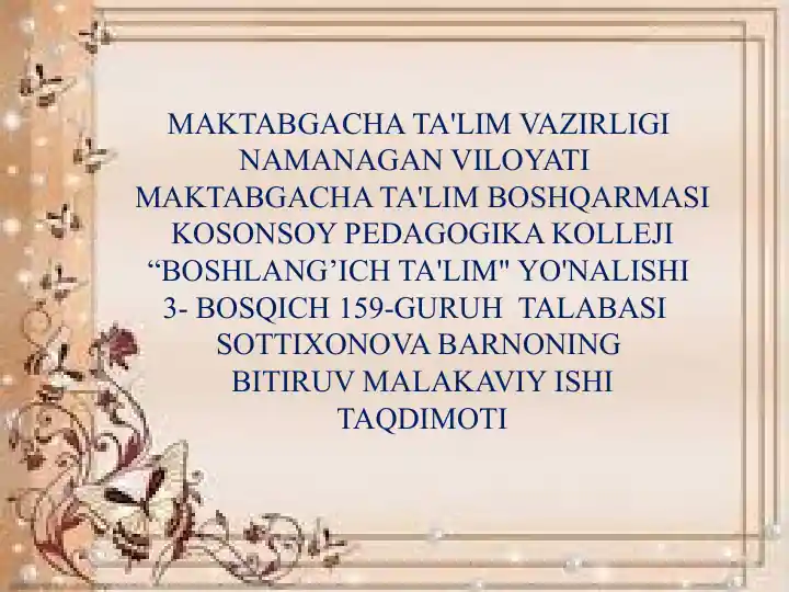 O'zbek bolalar kompozitorlari taqdimoti