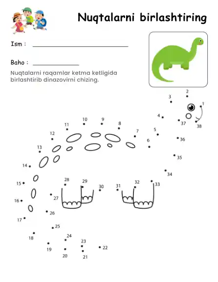 Nuqtalarni birlashtirib rasim chizadigan kitobcha