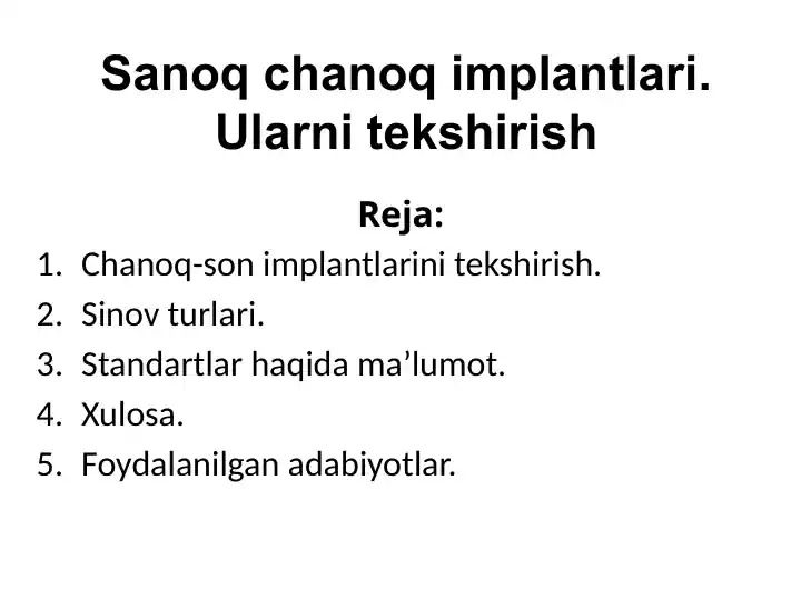 Chanoq-suyagi implantlari