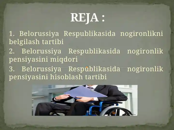 Belorussiya Respublikasida Nogironlikni Belgilash Tartibi