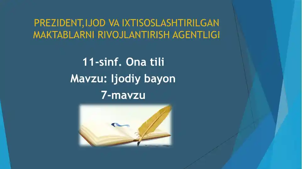 Ijodiy bayon - Baxt kaliti