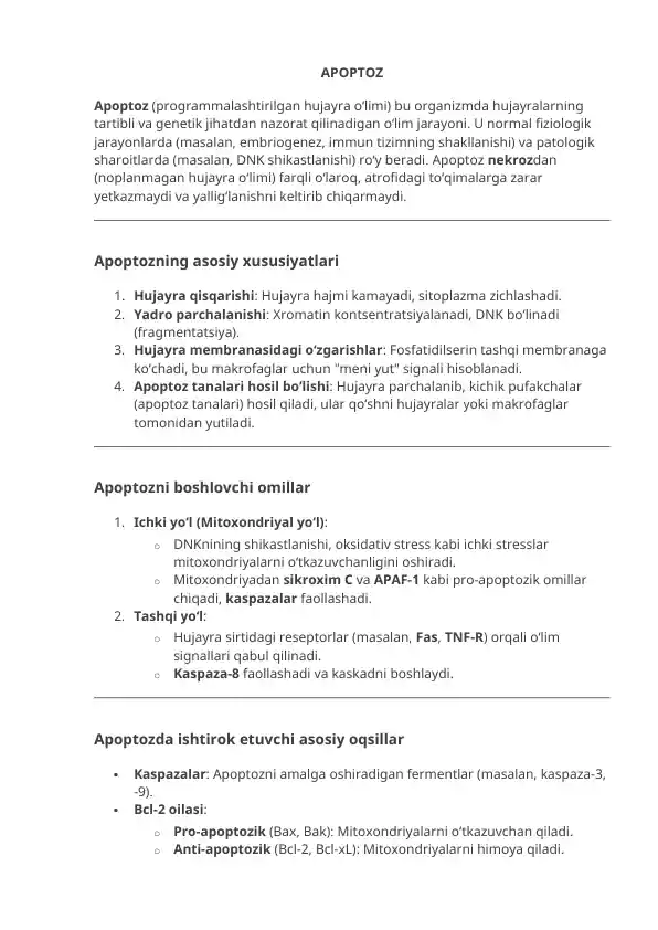 Apoptoz