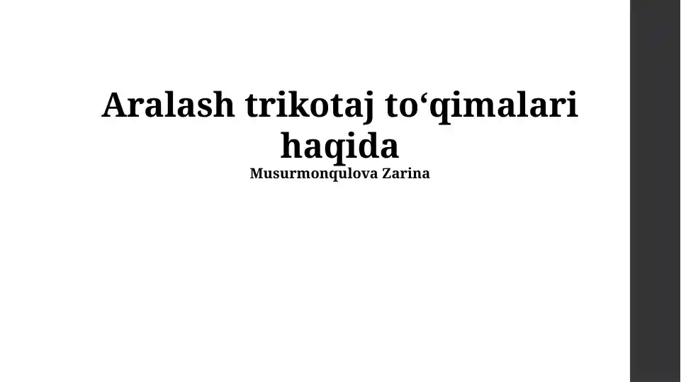 Aralash trikotaj matolar