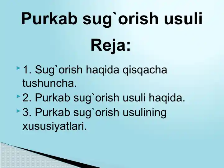 Usuli Sug'orish usuli