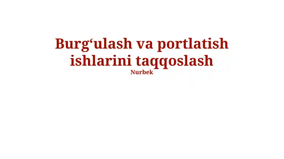 Portlatish usullarining turlari
