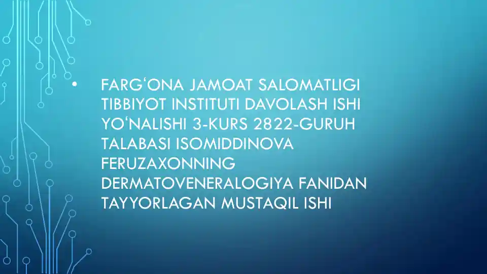 Husnbuzar va Dermatozonozlar