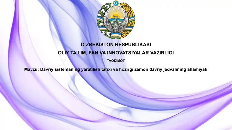 Davriysistemaning yaratilishi tarixi