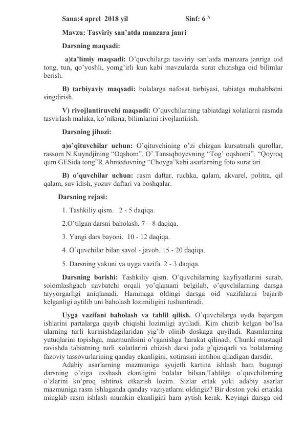 Tasviriy san’atda manzara janri