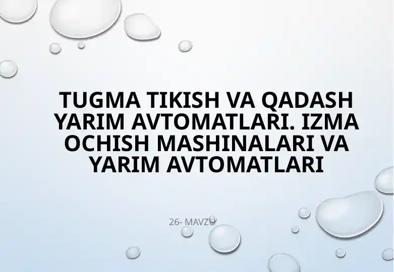 Tugmatikish vaqadash yarim avtomatlar