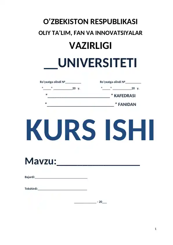 Rus tili punktuatsiyasi bo‘yicha kurs ishi