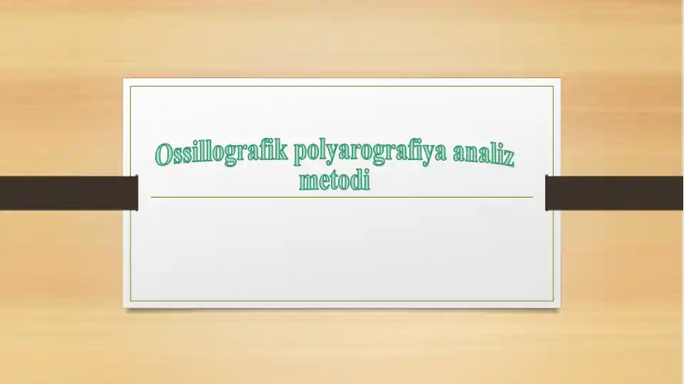 Ossillografik polyarografiya analiz metodi