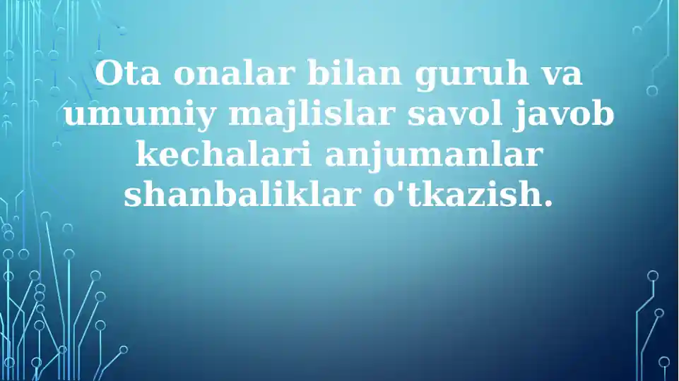 Onalar Rasimi Ota-onalar bilan uchrashuv va umumiy majlislar