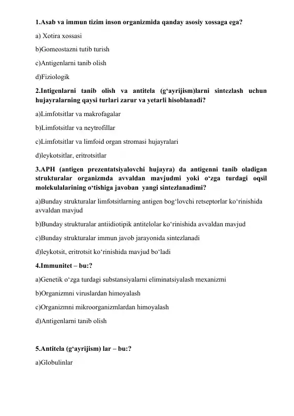 Immun tizimining anatomiyasi