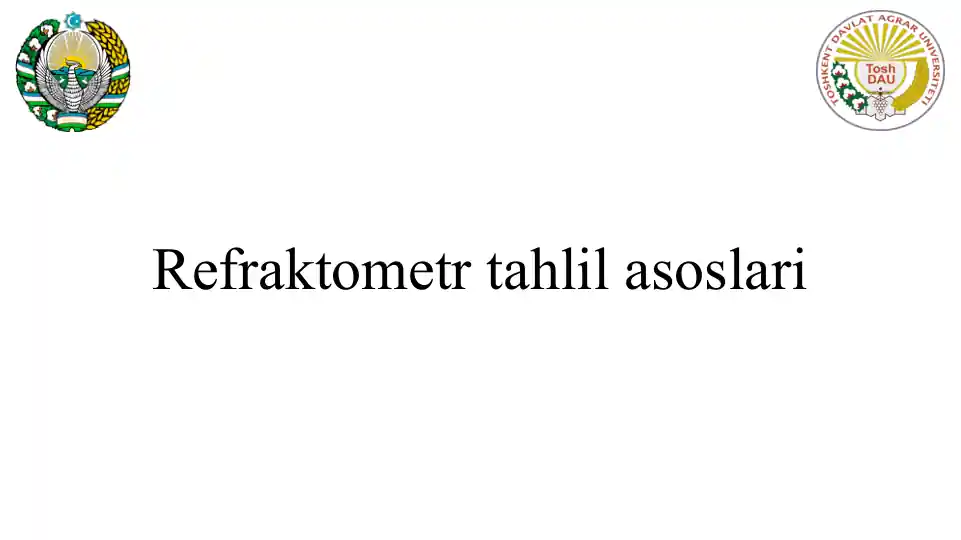 Refraktometr tahlilasoslari