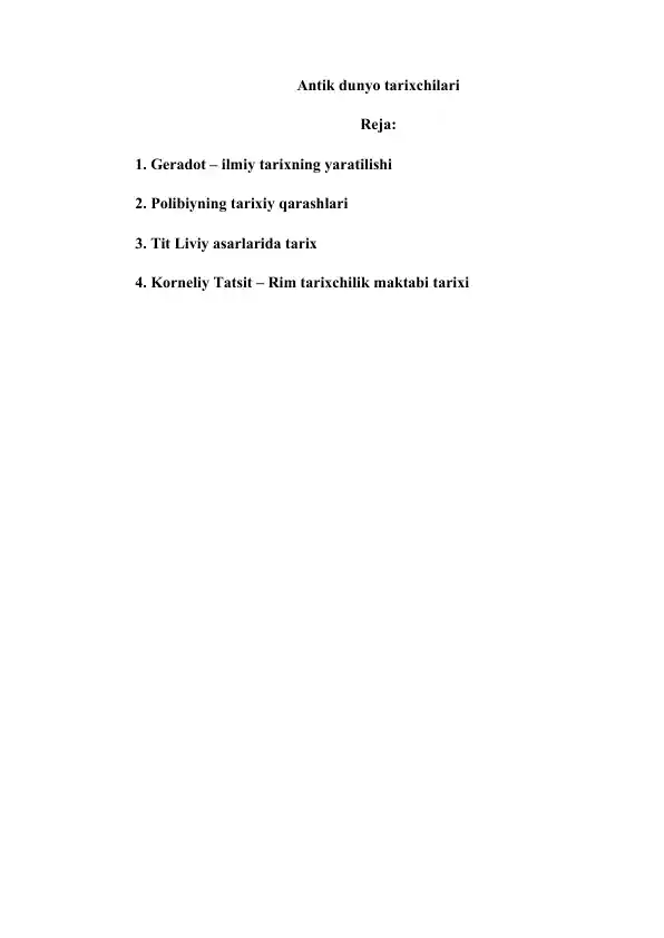 Antik dunyo tarixchilari