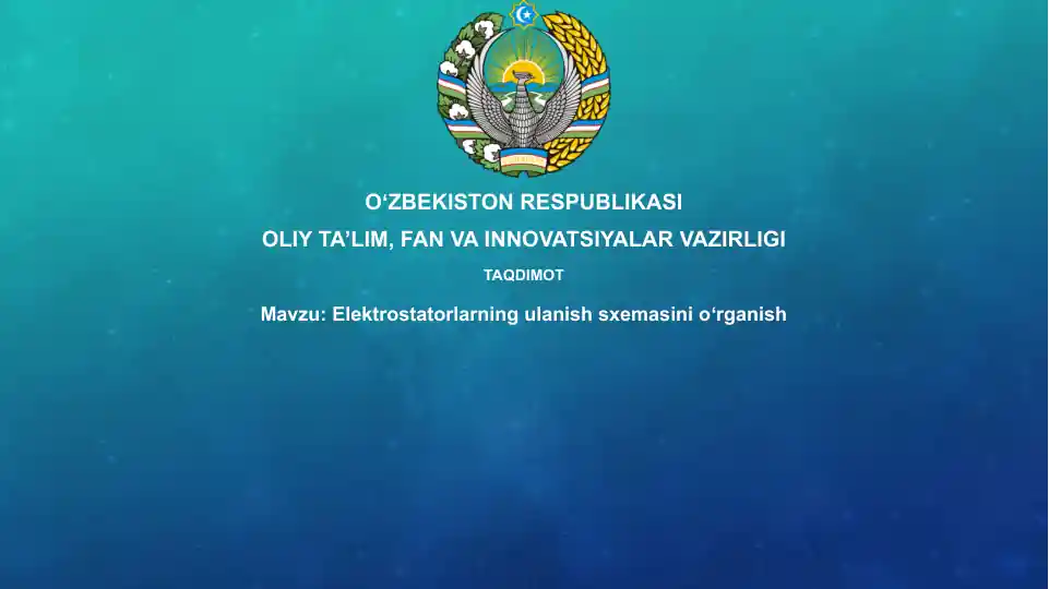 Elektrostatorlarning ulanish sxemalari